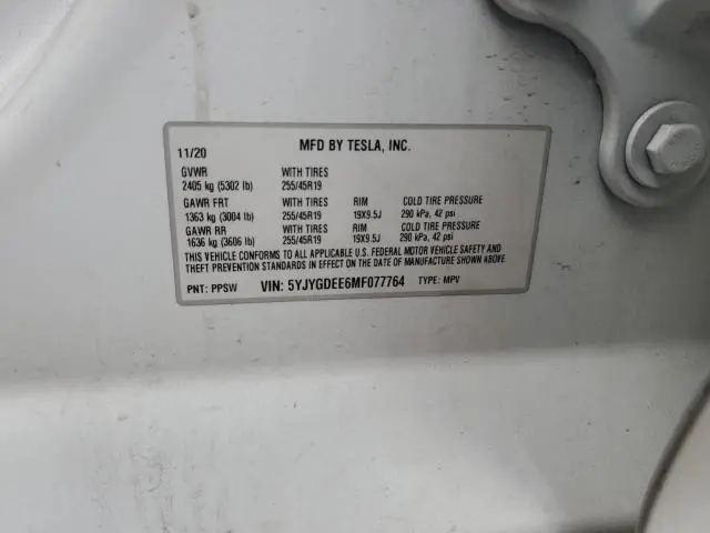 2021 TESLA MODEL Y 