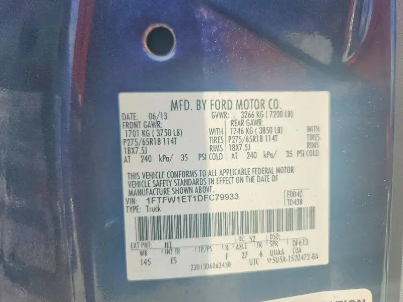 2013 FORD F150 SUPERCREW  