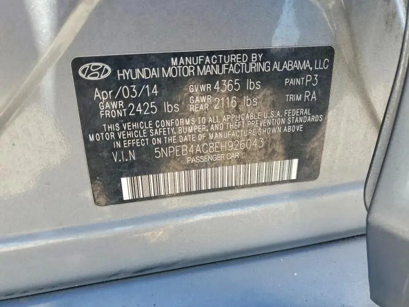 2014 HYUNDAI SONATA GLS  