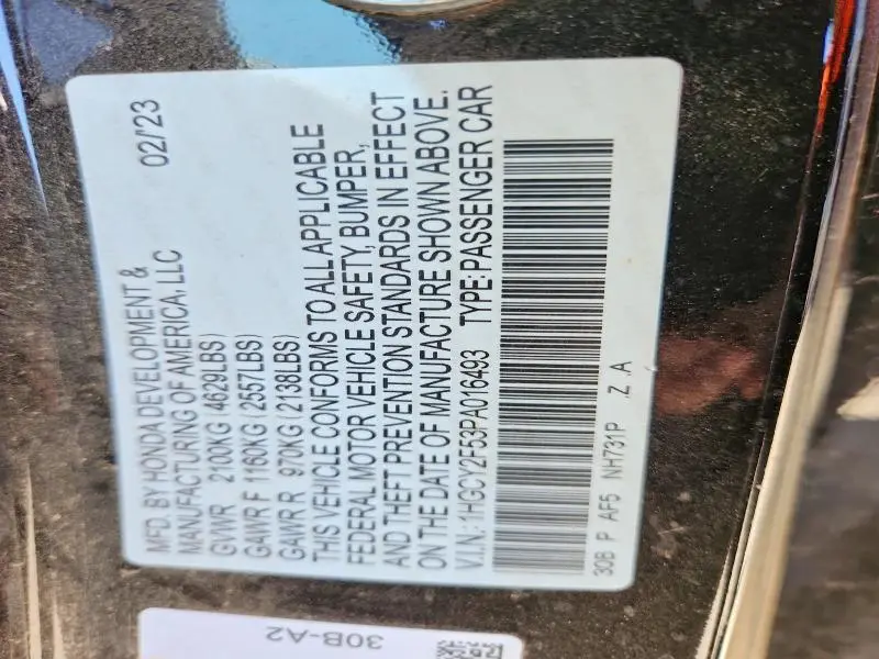 2023 HONDA ACCORD HYBRID SPORT  