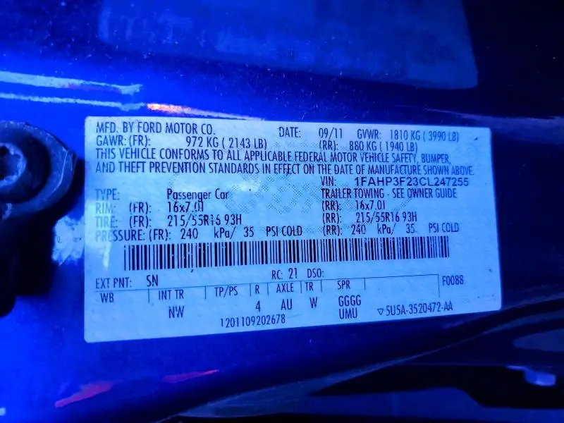 2012 FORD FOCUS SE  