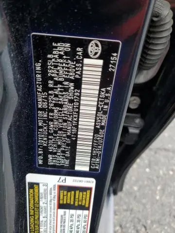 2015 TOYOTA CAMRY LE  