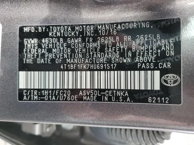 2017 TOYOTA CAMRY LE  