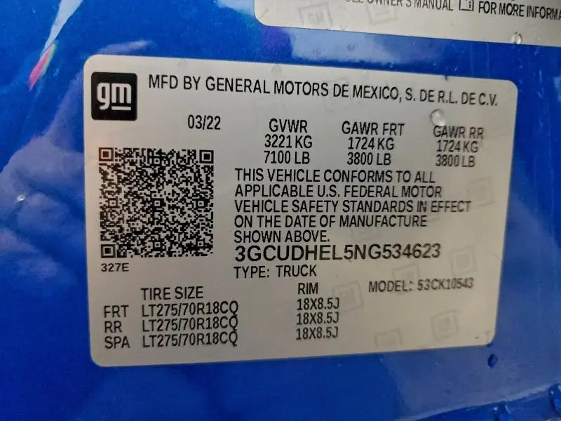 2022 CHEVROLET SILVERADO K1500 ZR2  