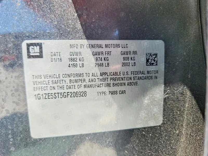 2016 CHEVROLET MALIBU LT  