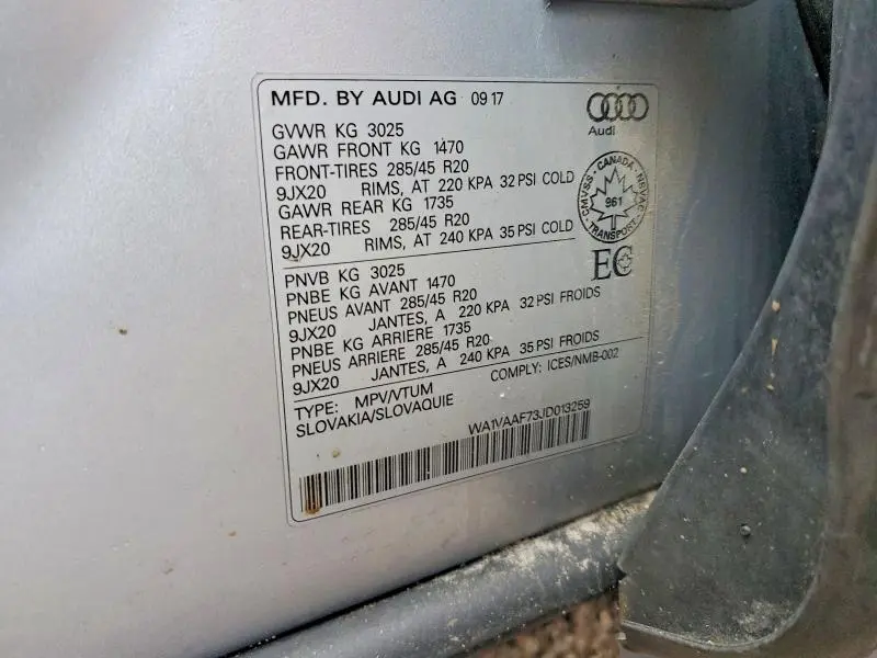 2018 AUDI Q7 PRESTIGE  