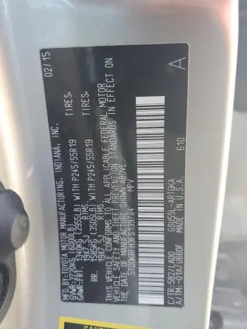 2015 TOYOTA HIGHLANDER LIMITED  