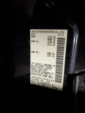 2012 NISSAN MAXIMA S  