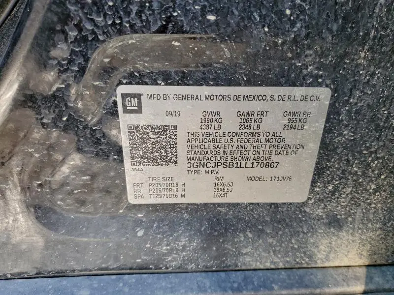 2020 CHEVROLET TRAX 1LT  