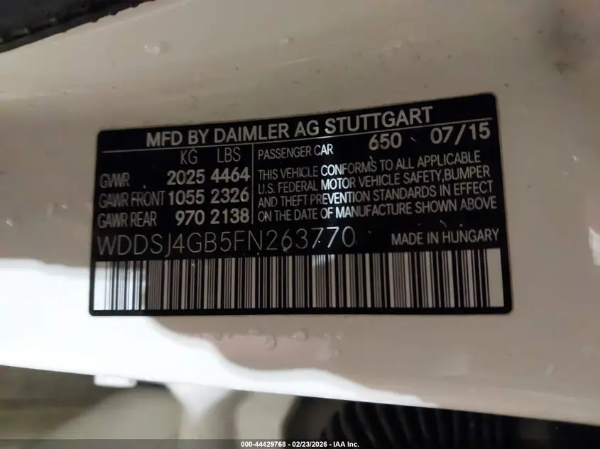 2015 MERCEDES-BENZ CLA 250 4MATIC