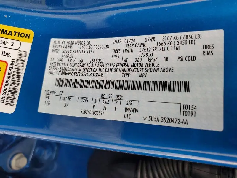 2024 FORD BRONCO RAPTOR  