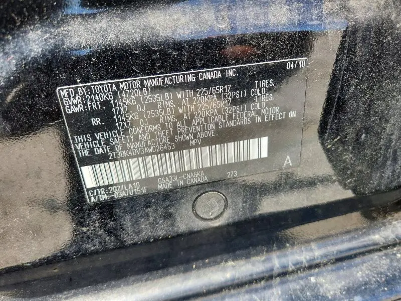 2010 TOYOTA RAV4   