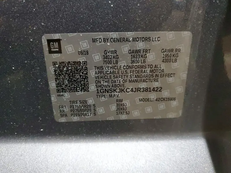 2018 CHEVROLET SUBURBAN K1500 PREMIER  