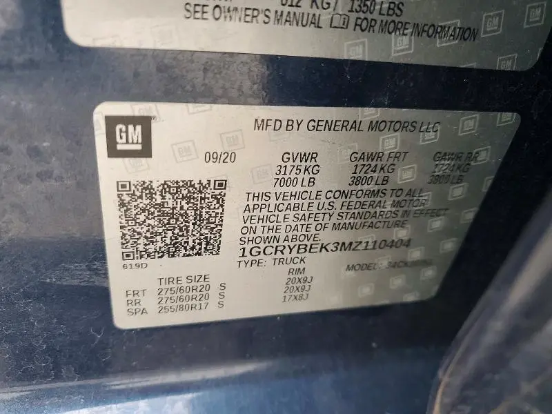 2021 CHEVROLET SILVERADO K1500 CUSTOM  