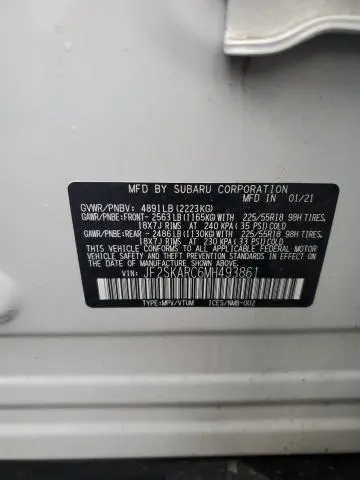 2021 SUBARU FORESTER SPORT  