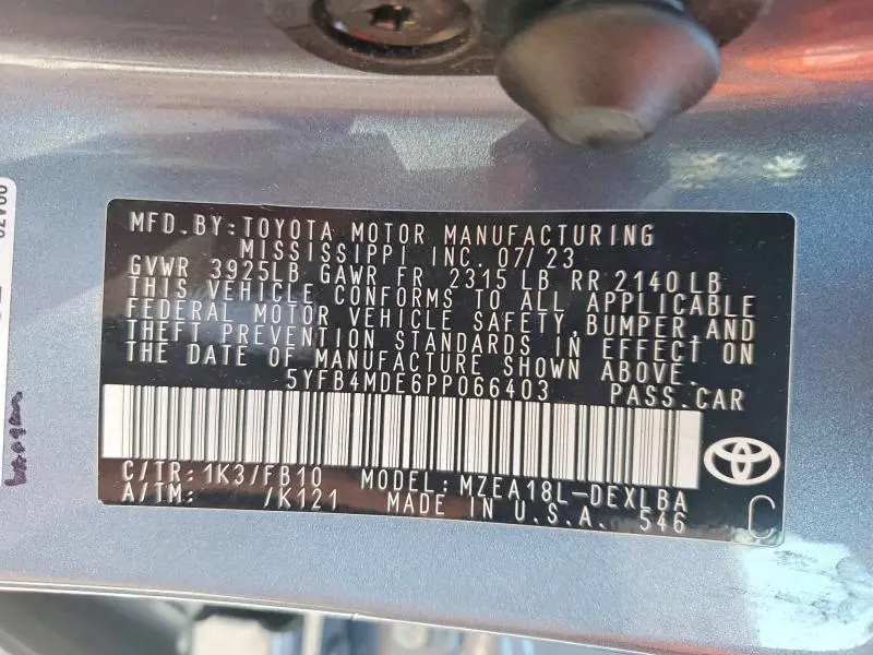 2023 TOYOTA COROLLA LE  