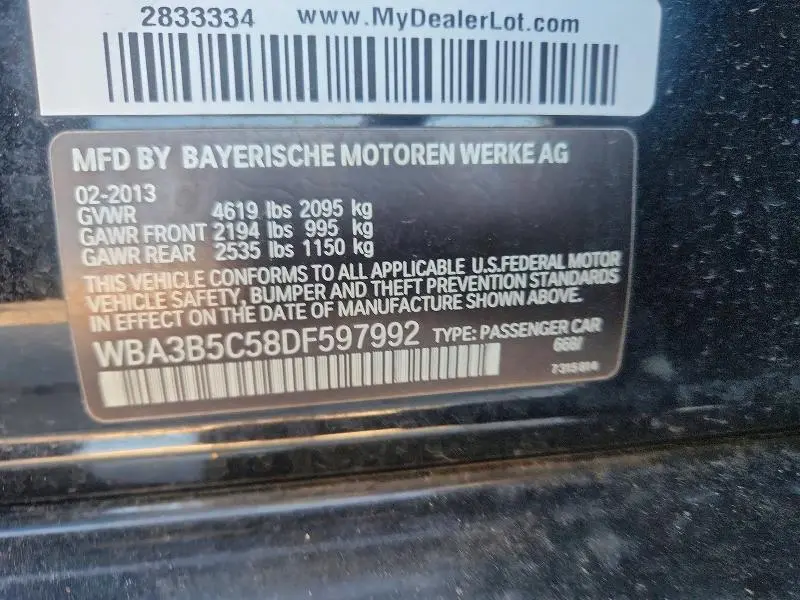 2013 BMW 328 XI SULEV  