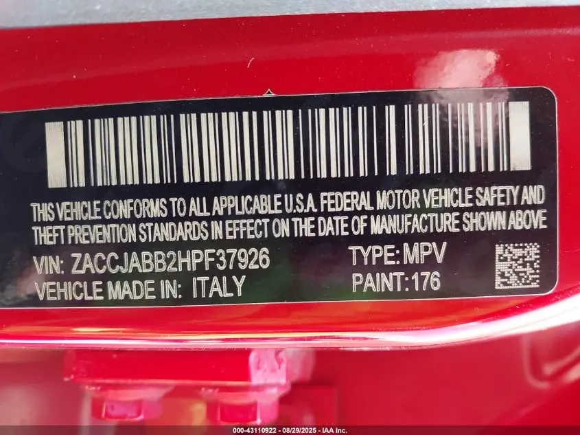 2017 JEEP RENEGADE LATITUDE FWD