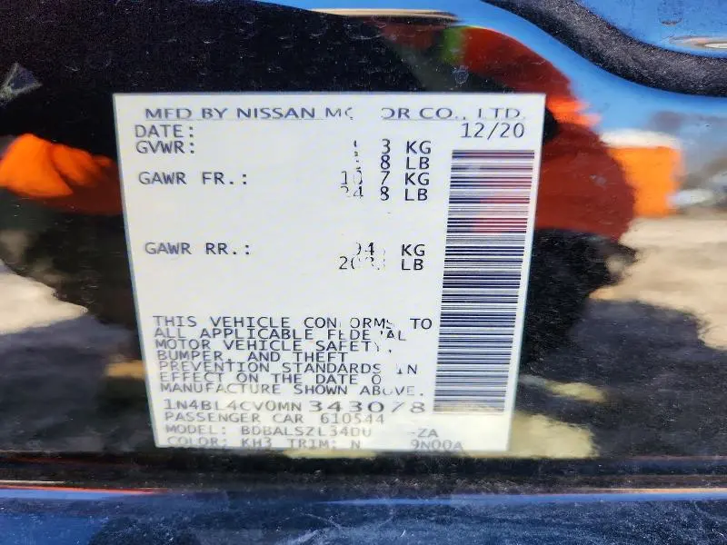 2021 NISSAN ALTIMA 2.5 SR  