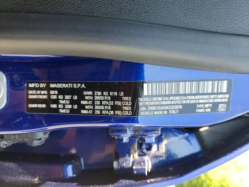 2019 MASERATI LEVANTE   