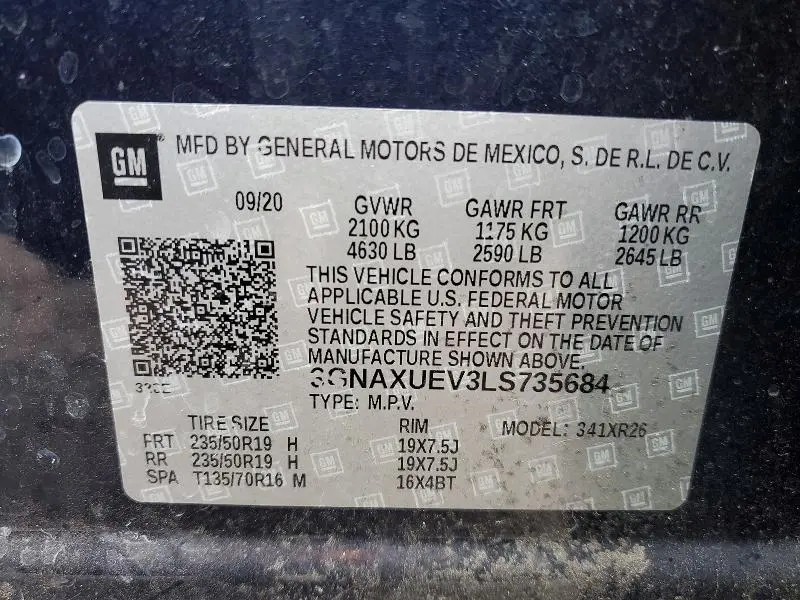 2020 CHEVROLET EQUINOX LT  