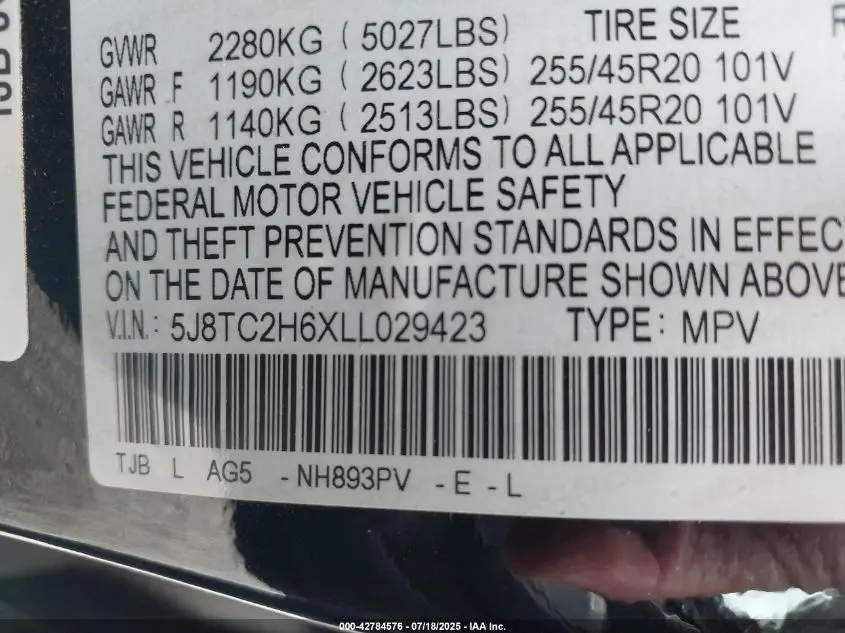 2020 ACURA RDX A-SPEC PACKAGE
