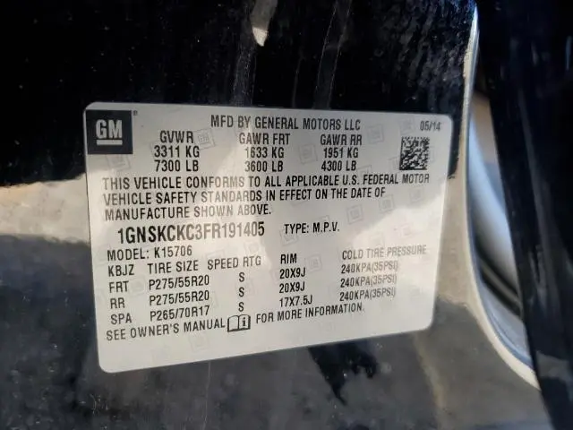 2015 CHEVROLET TAHOE K1500 LTZ  