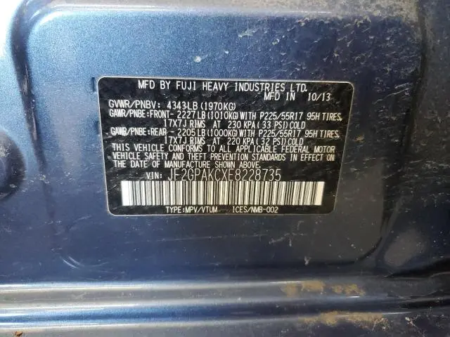 2014 SUBARU XV CROSSTREK 2.0 LIMITED  