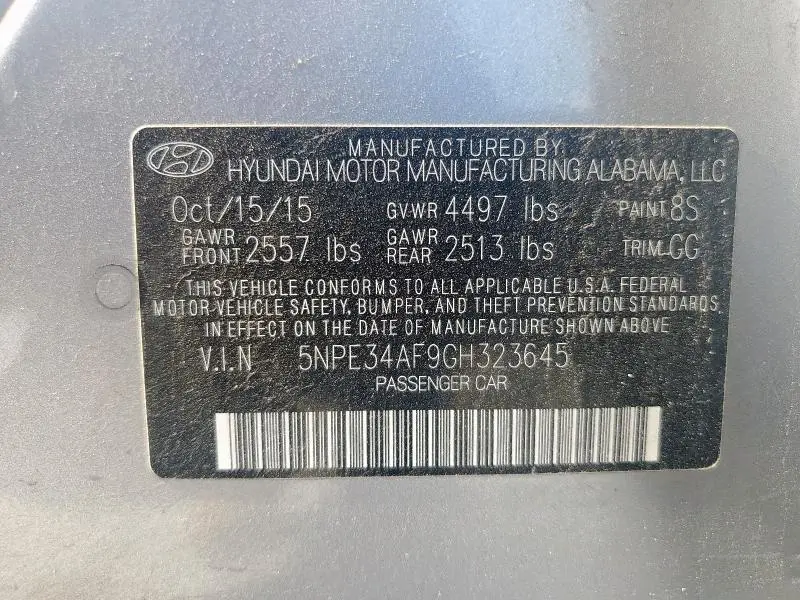 2016 HYUNDAI SONATA SPORT  