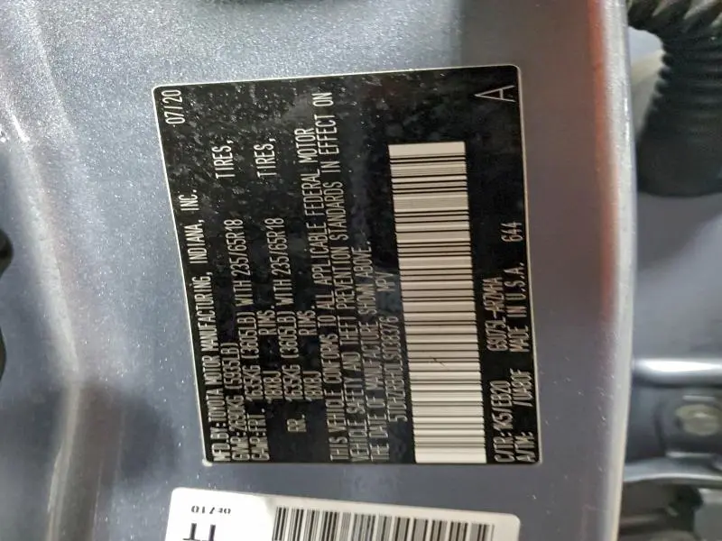 2020 TOYOTA HIGHLANDER XLE  