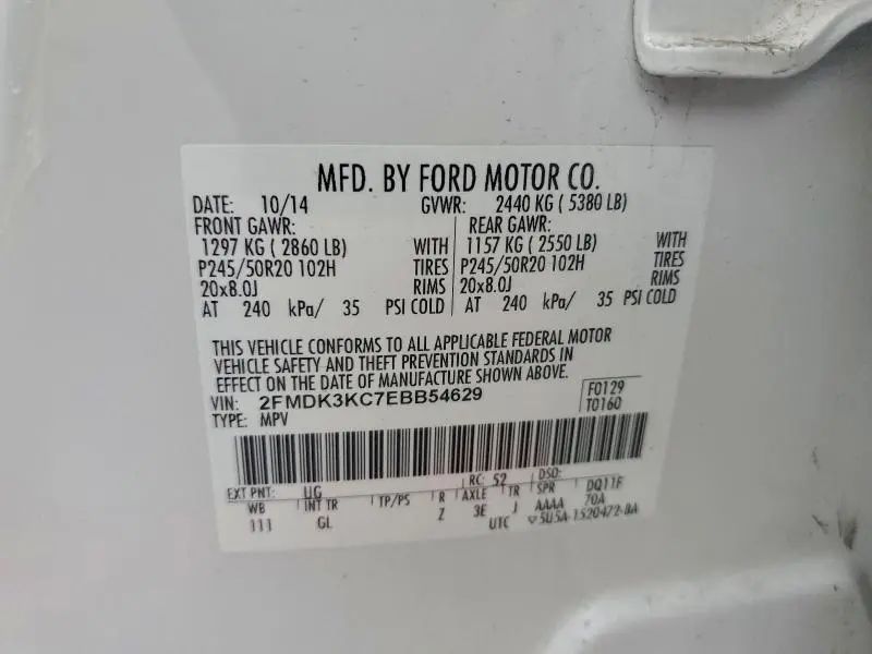 2014 FORD EDGE LIMITED  