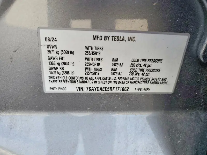2024 TESLA MODEL Y   