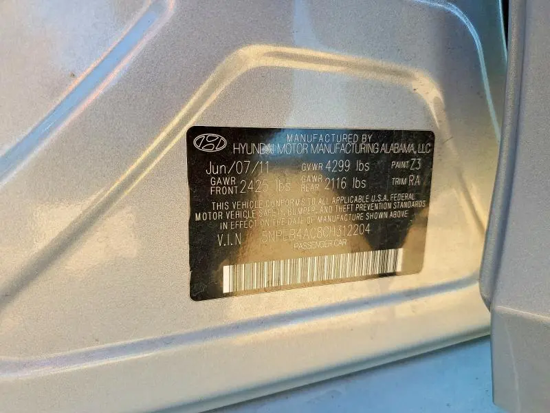 2012 HYUNDAI SONATA GLS  