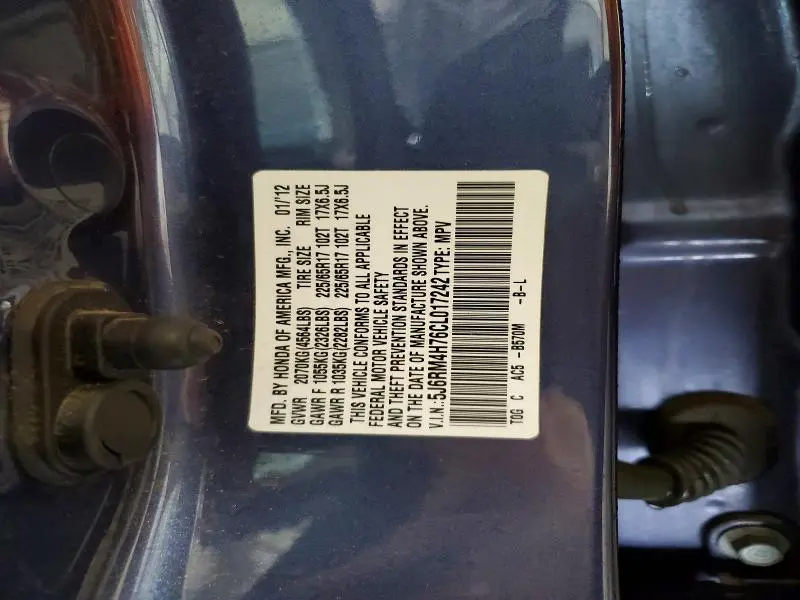 2012 HONDA CR-V EXL  
