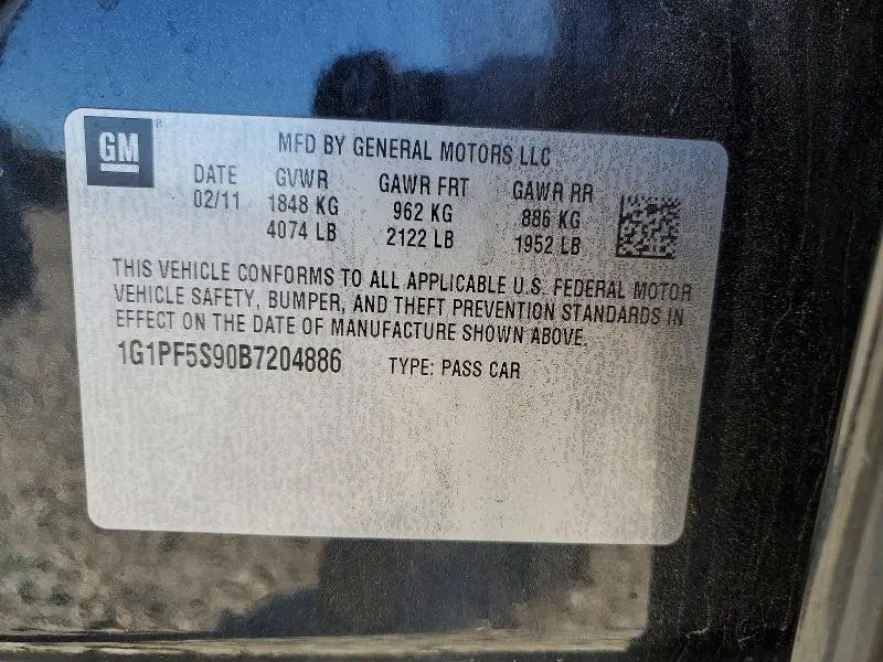 2011 CHEVROLET CRUZE LT  