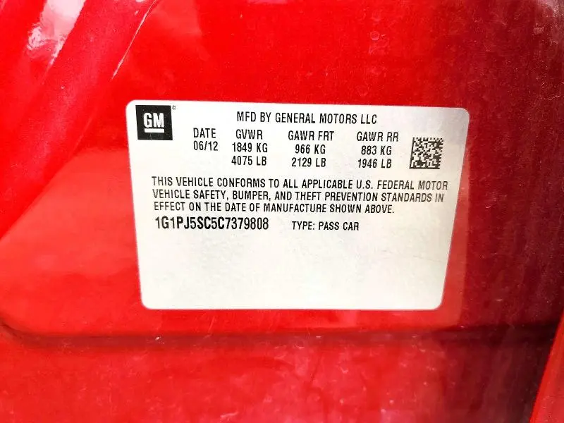 2012 CHEVROLET CRUZE ECO  