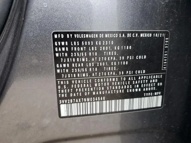 2022 VOLKSWAGEN TIGUAN SE  