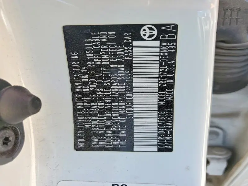 2015 TOYOTA COROLLA L  