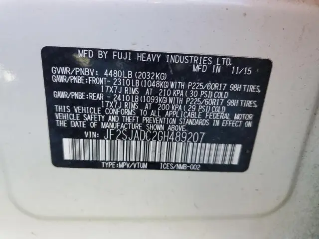 2016 SUBARU FORESTER 2.5I PREMIUM  