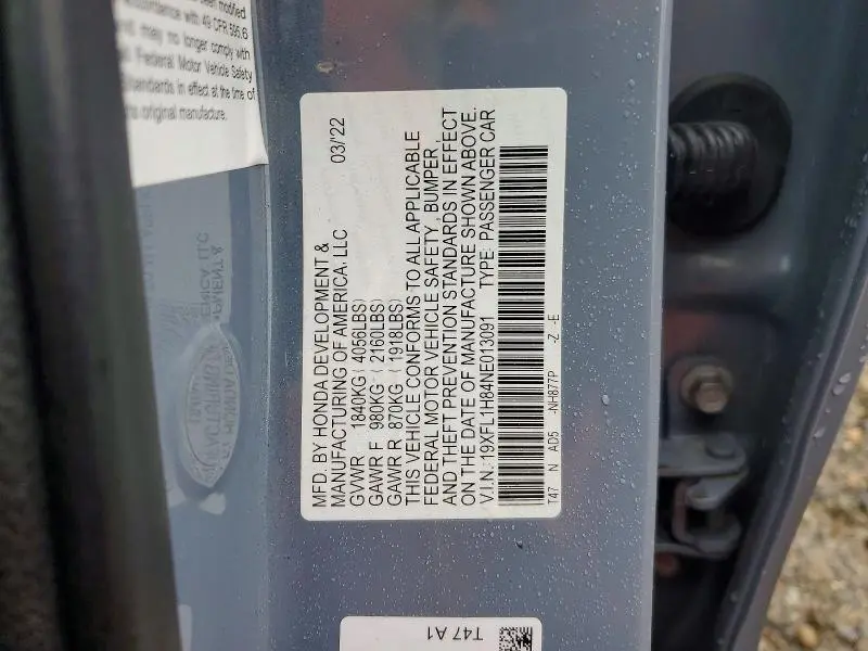 2022 HONDA CIVIC SPORT TOURING  