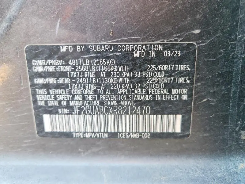 2024 SUBARU CROSSTREK   