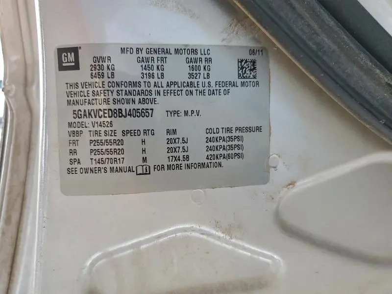 2011 BUICK ENCLAVE   