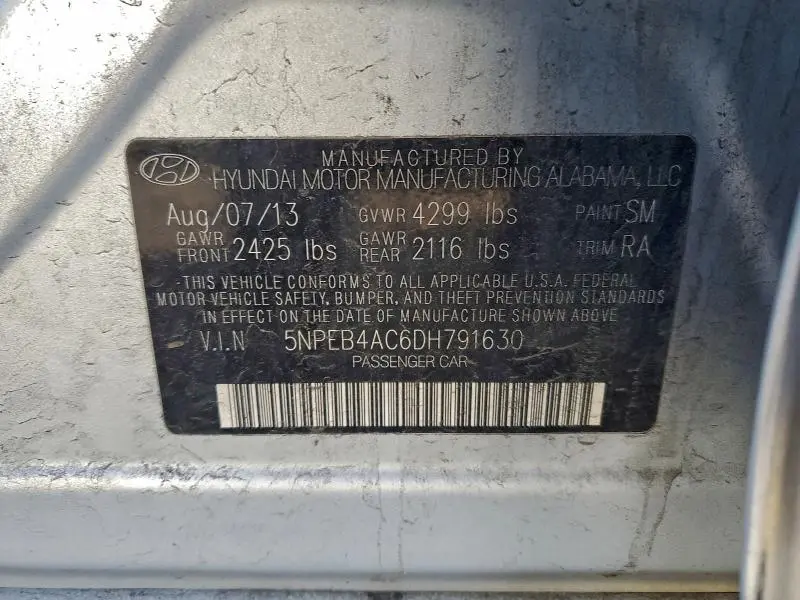 2013 HYUNDAI SONATA GLS  