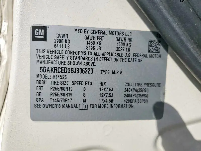 2011 BUICK ENCLAVE CXL  