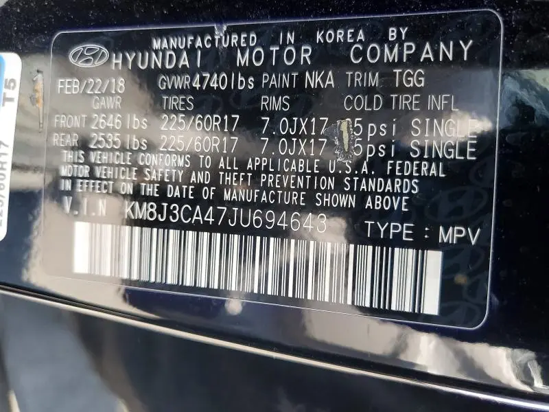2018 HYUNDAI TUCSON SEL  
