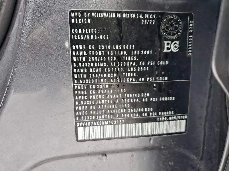 2022 VOLKSWAGEN TIGUAN SEL R-LINE  