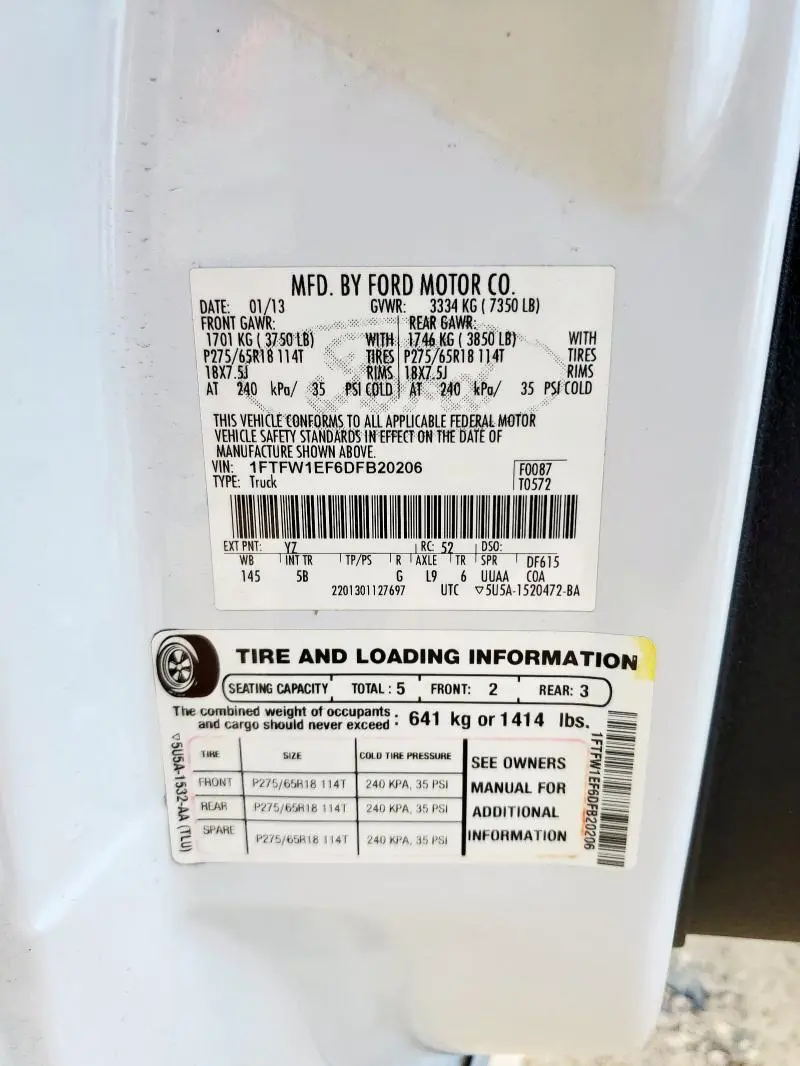 2013 FORD F150 SUPERCREW  