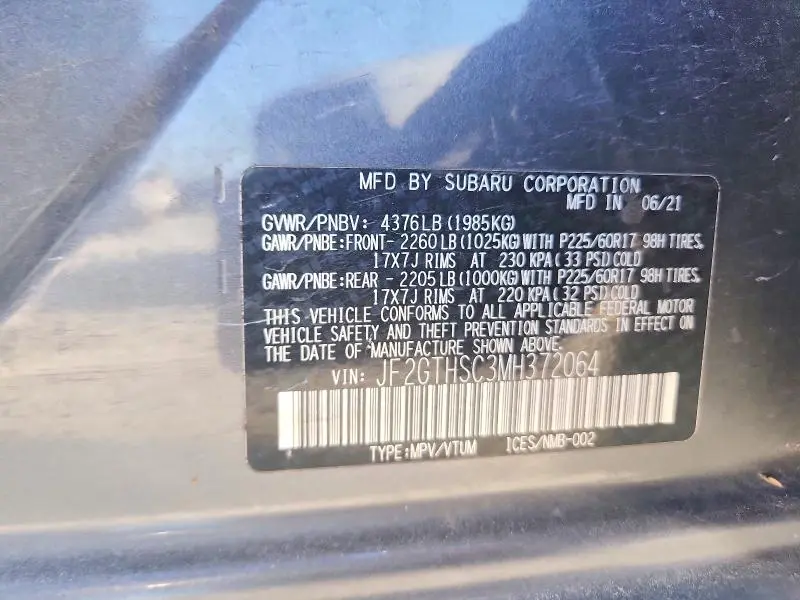 2021 SUBARU CROSSTREK SPORT  