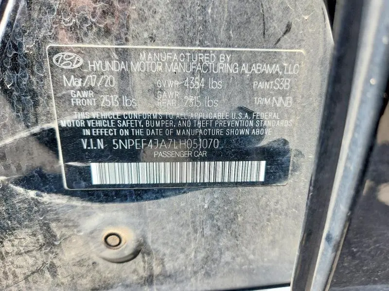 2020 HYUNDAI SONATA SEL  