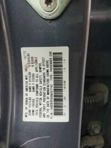 2013 HONDA ACCORD EXL  